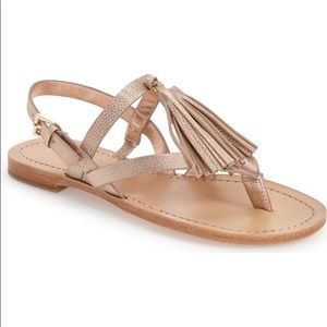 kate spade Rose Gold Leather Clorinda Flat Sandal